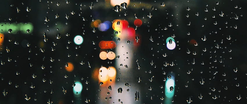 Rain drops at the window Ultra Wide TV, rainy window HD wallpaper