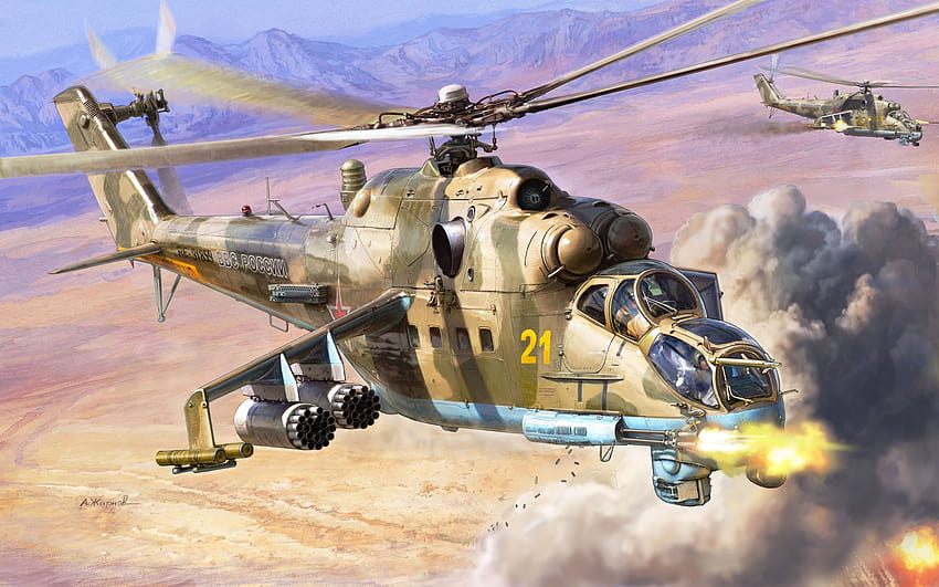 mil mi 24 helicopter HD wallpaper