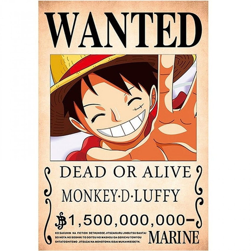 Anime One Piece Baru Tiba Anime One Piece Poster Monkey D Luffy 1 5 Billion Belly Berry Wanted Pos… in 2020, want one piece wallpaper ponsel HD