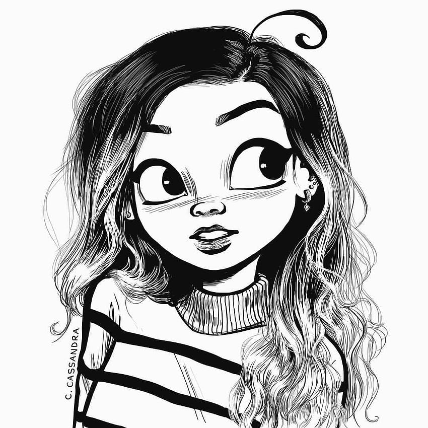 Cute Drawings Girl สาวร่างการ์ตูน วอลล์เปเปอร์โทรศัพท์ HD