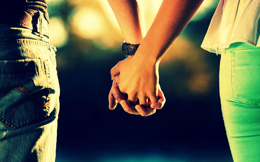 Never gonna leave you boy and girl holding hand, girl and boy hands love HD wallpaper