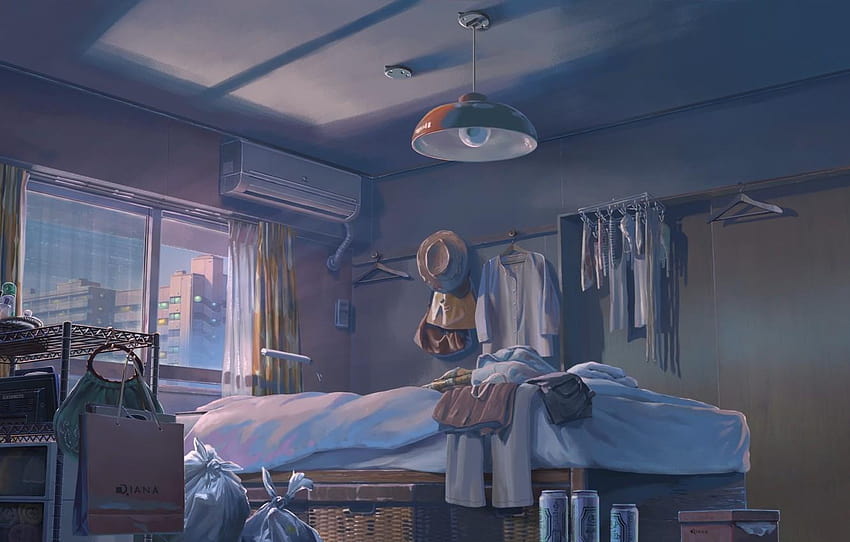 The evening, Room, Window, Anime, Things, Makoto, anime bedroom HD wallpaper