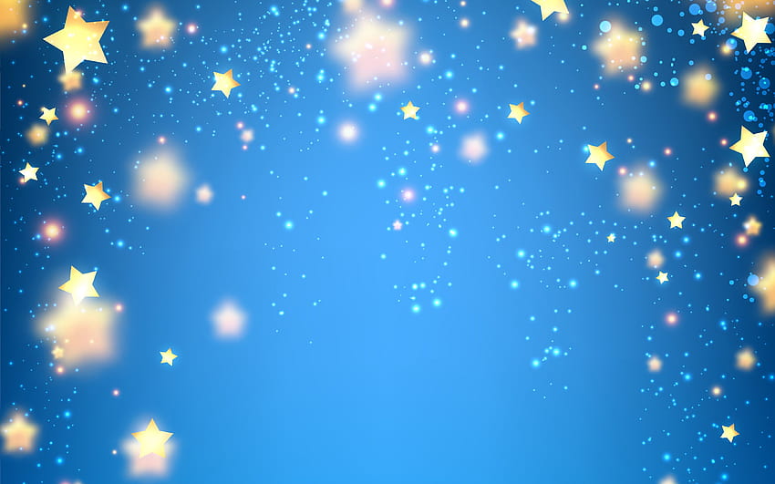Blue Stars, estrelas estéticas azuis papel de parede HD