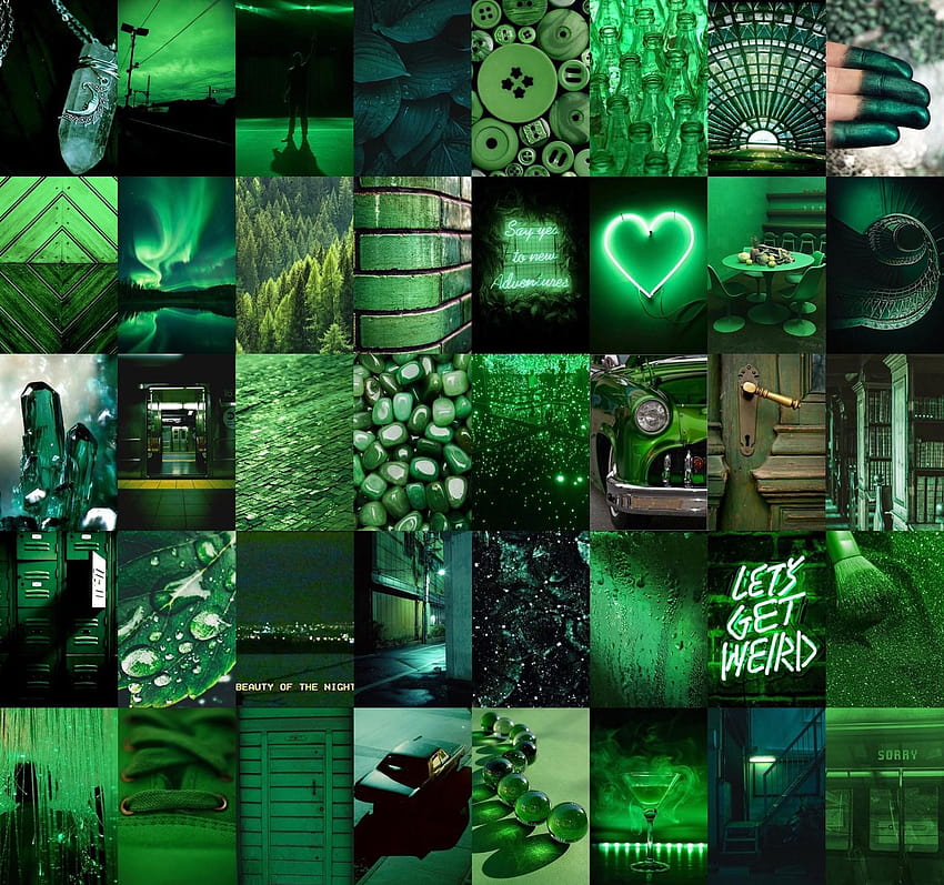 Kolase Estetika Hijau diposting oleh Ethan Walker, kolase hijau sage gelap Wallpaper HD