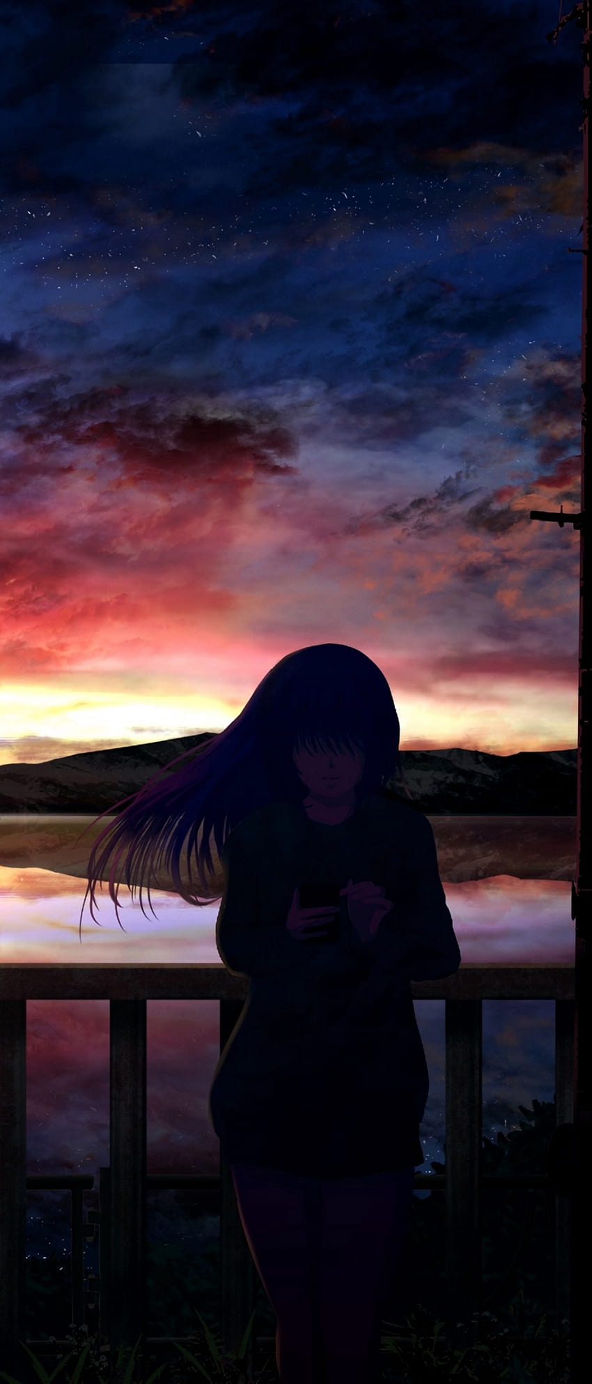 1644x3840 Anime Girl In Sunset 1644x3840 Resolution , sunset boy and ...