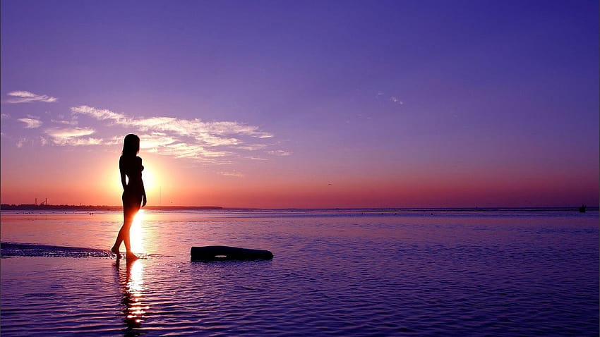 1920x1080 sea, girl, walk, sky full , tv, f HD wallpaper