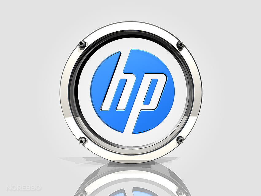 HP 로고 메탈릭 2034 For com[1024x768], 모바일 및 태블릿용, 원형 로고 HD 월페이퍼