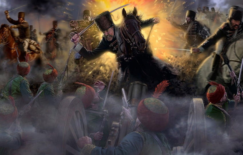 horse, war, gun, the Turks, Empire Total War, checker, Cossacks , section игры HD wallpaper