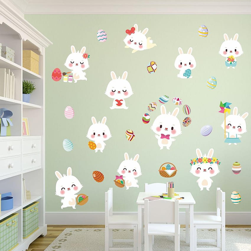 Buy 2022 Bedroom Mural Kids Room Living Room Bunny Stickers Wall Decals Easter Wall Stickers at affordable prices HD phone wallpaper