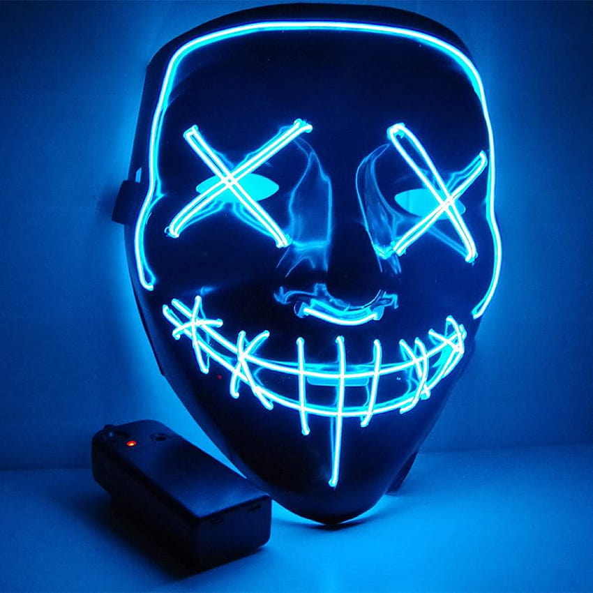 LED Light Mask Up Funny Mask from the Purge Election Year Great For Festival Cosplay Halloween Costume 2018 New Year Cosplay, purge led mask HD тапет за телефон