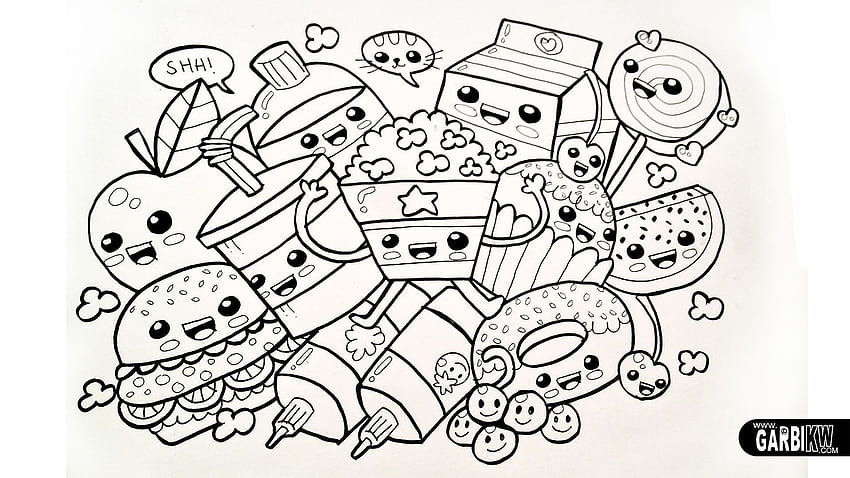 Funny Food Coloring Page, coloring pages HD wallpaper