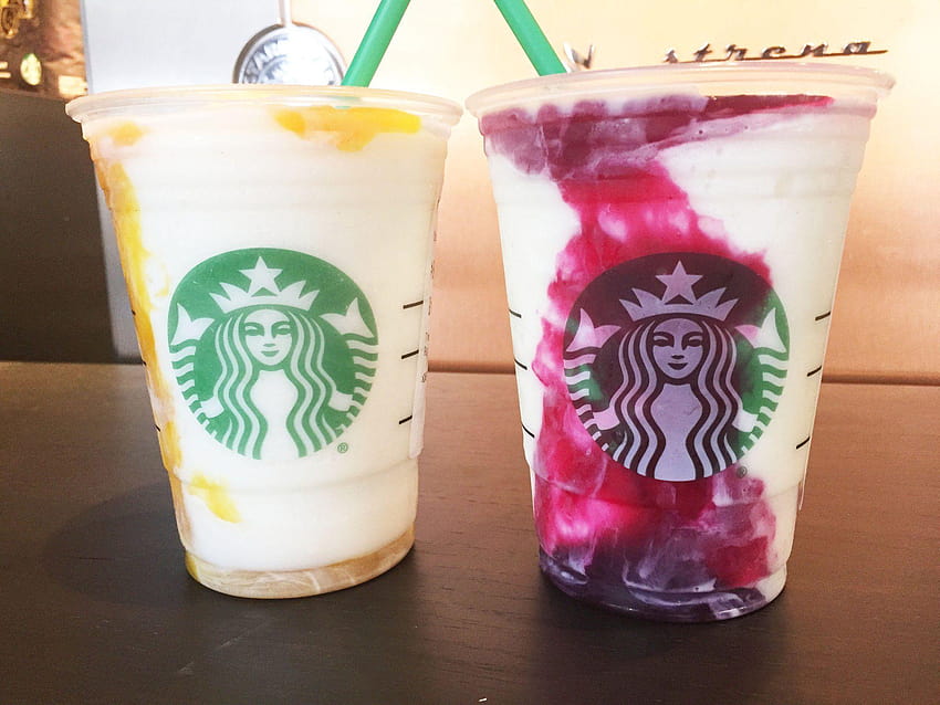 Какъв е вкусът на Starbucks Berry с бодлива круша Frappuccino, кристална топка Frappuccino HD тапет