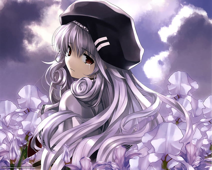 Girl, tear, Flowers, Irises, iris flower anime HD wallpaper | Pxfuel