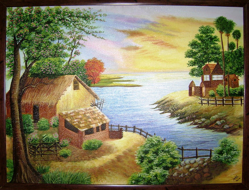 Indian Village paintings HD wallpaper
