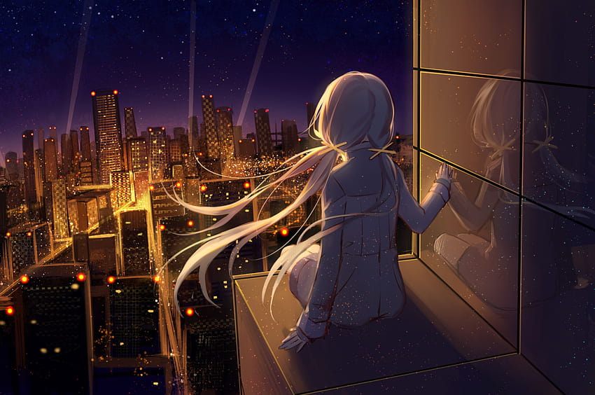 2K Free download | 2560x1700 Anime Girl Looking at Stars Chromebook ...