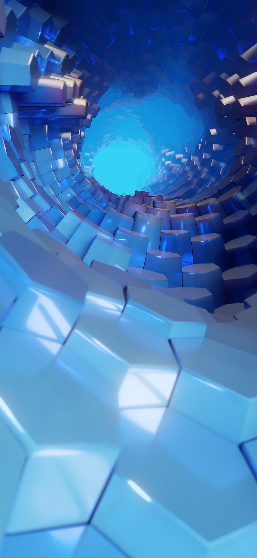 Hexagon 3D Blue Abstract, móvil abstracto s10 fondo de pantalla del teléfono