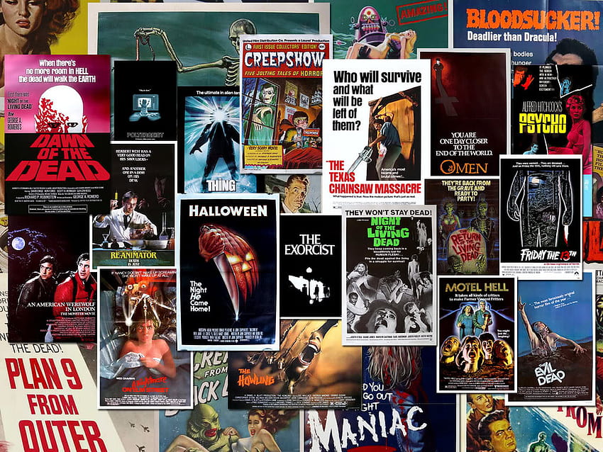 Top scary movies, halloween movie collage HD wallpaper