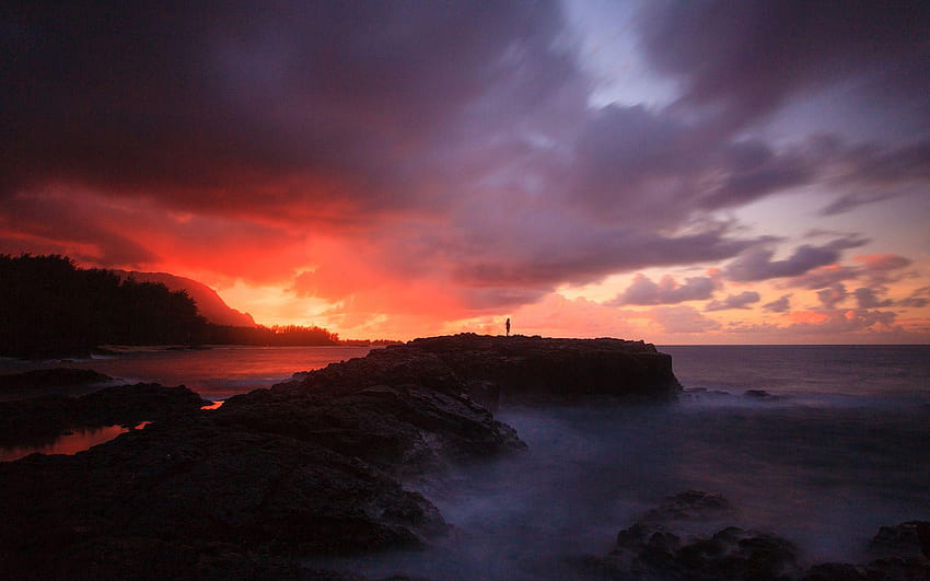 sunrise, caspian sea HD wallpaper