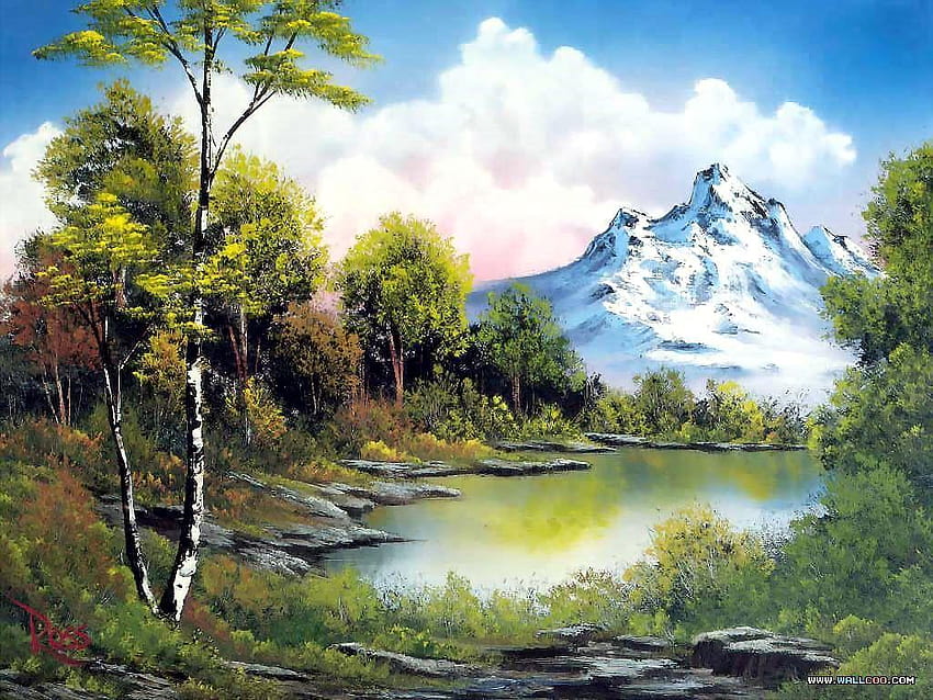 Loon Peak® Bob Ross Mountain Glory Art Print Painting Bob