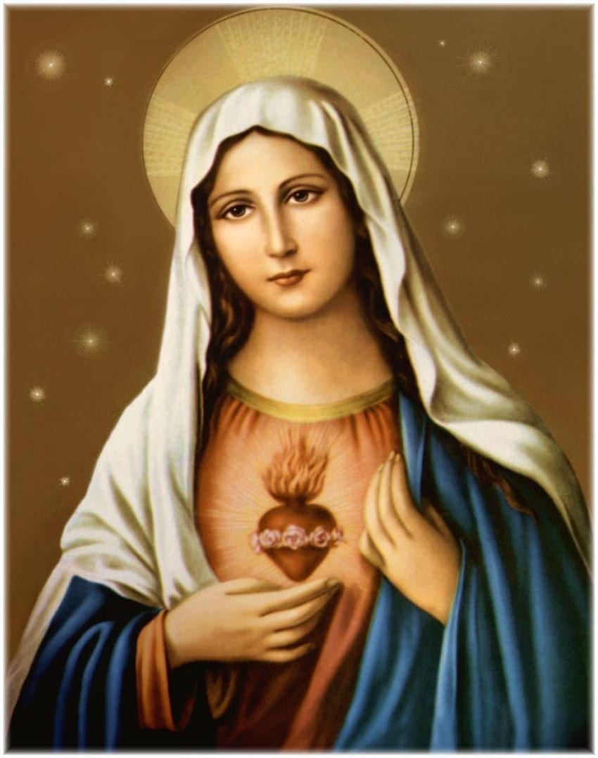 blessed virgin mary blessed virgin mary, mother mary heart mobile HD phone wallpaper