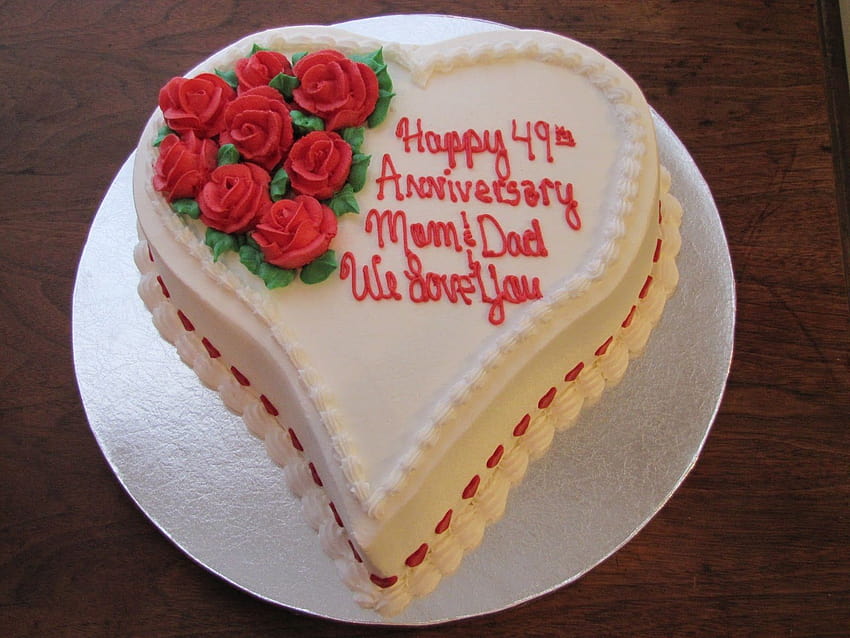 Mom Dad Anniversary Best Wishes Cake ... HD wallpaper