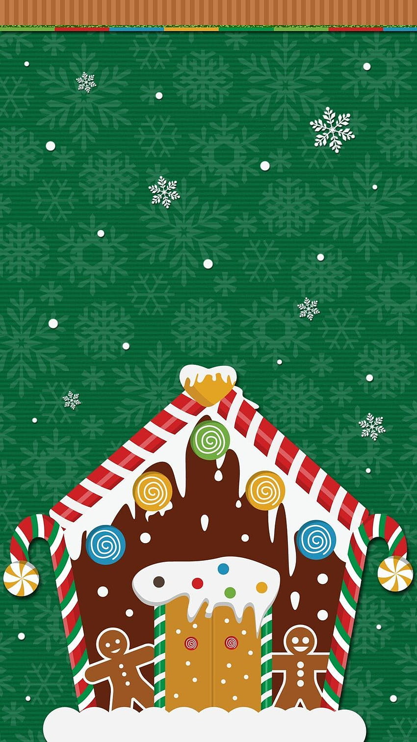 Cute pattern with gingerbread man white icing Snowflakes candy cane  snow on green background Christmas smiling cookie Vector Illustration  4915240 Vector Art at Vecteezy