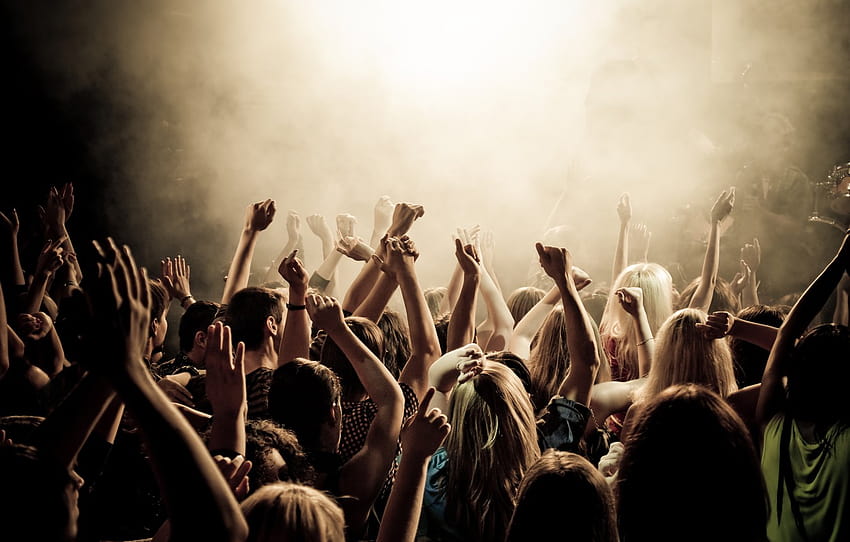 musik, suasana hati, asap, keramaian, klub, konser, instrumento, tepuk tangan, kerumunan orang, asap konser, pemuda, bagian настроения, asap pesta Wallpaper HD
