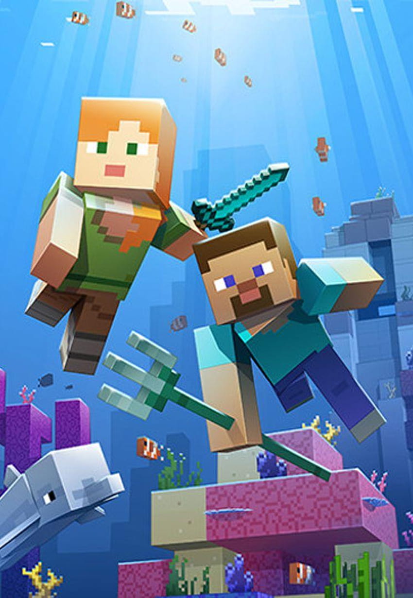 A atualização aquática do Minecraft é lançada no Xbox One, Windows 10, entidade minecraft Papel de parede de celular HD