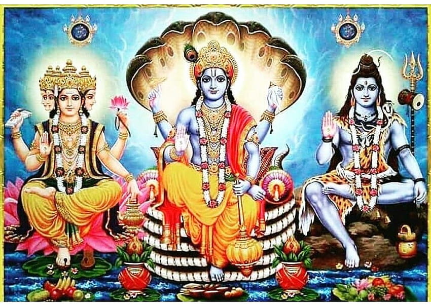 Brahma Vishnu Mahesh Gerçek dev HD duvar kağıdı