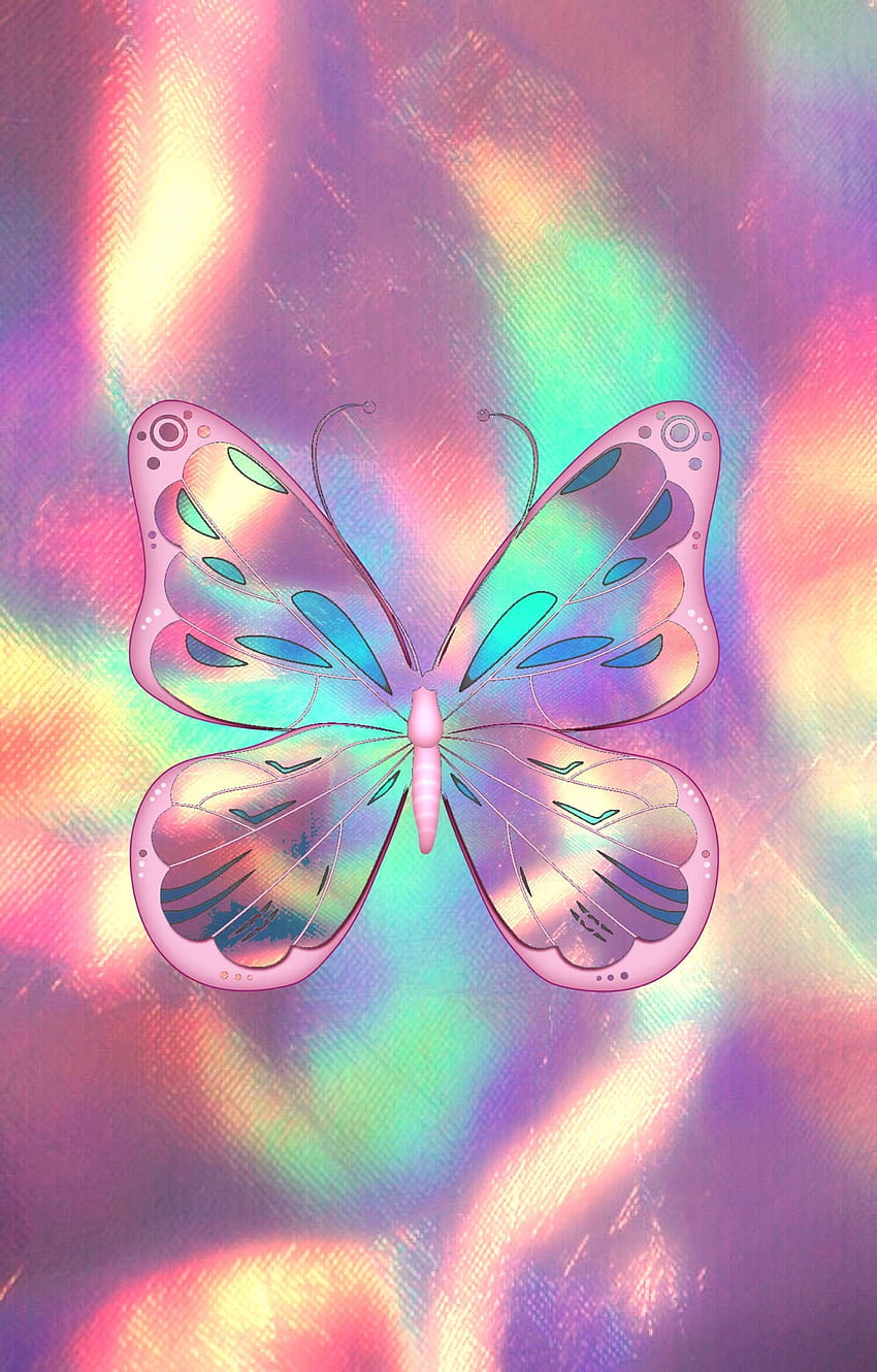 2 Rainbow Glitter Butterfly, jugando con una mariposa fondo de pantalla del teléfono