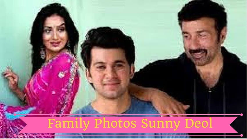 Família Sunny Deol com esposa Pooja Deol, filhos Karan Deol e Rajvir Deol papel de parede HD