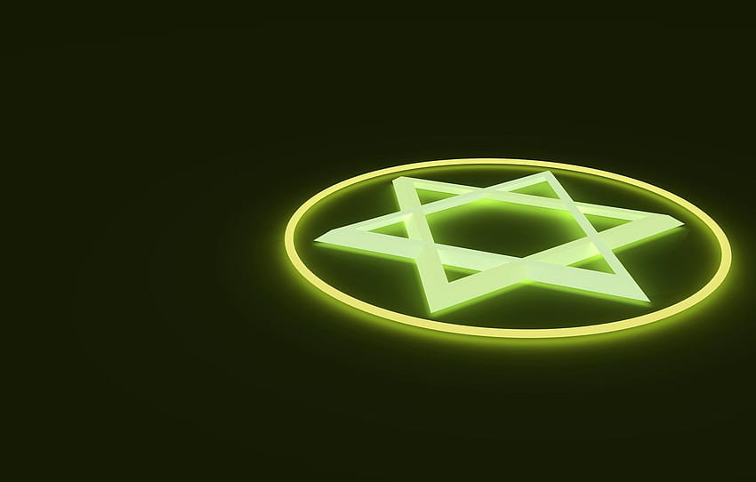 luz, emblema, estrela de Davi, hexagrama , seção минимализм papel de parede HD