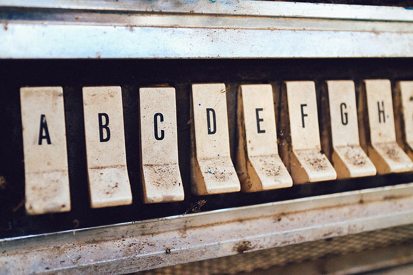 letter buttons on an old dirty jukebox typography and HD wallpaper