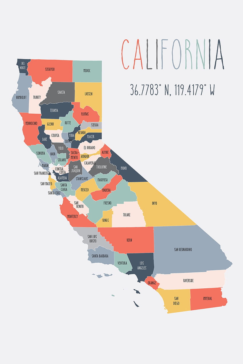 Buy California Map HD phone wallpaper