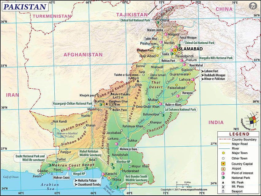 Large Pakistan Map [2000 x 2210 pixel] / Large HD wallpaper