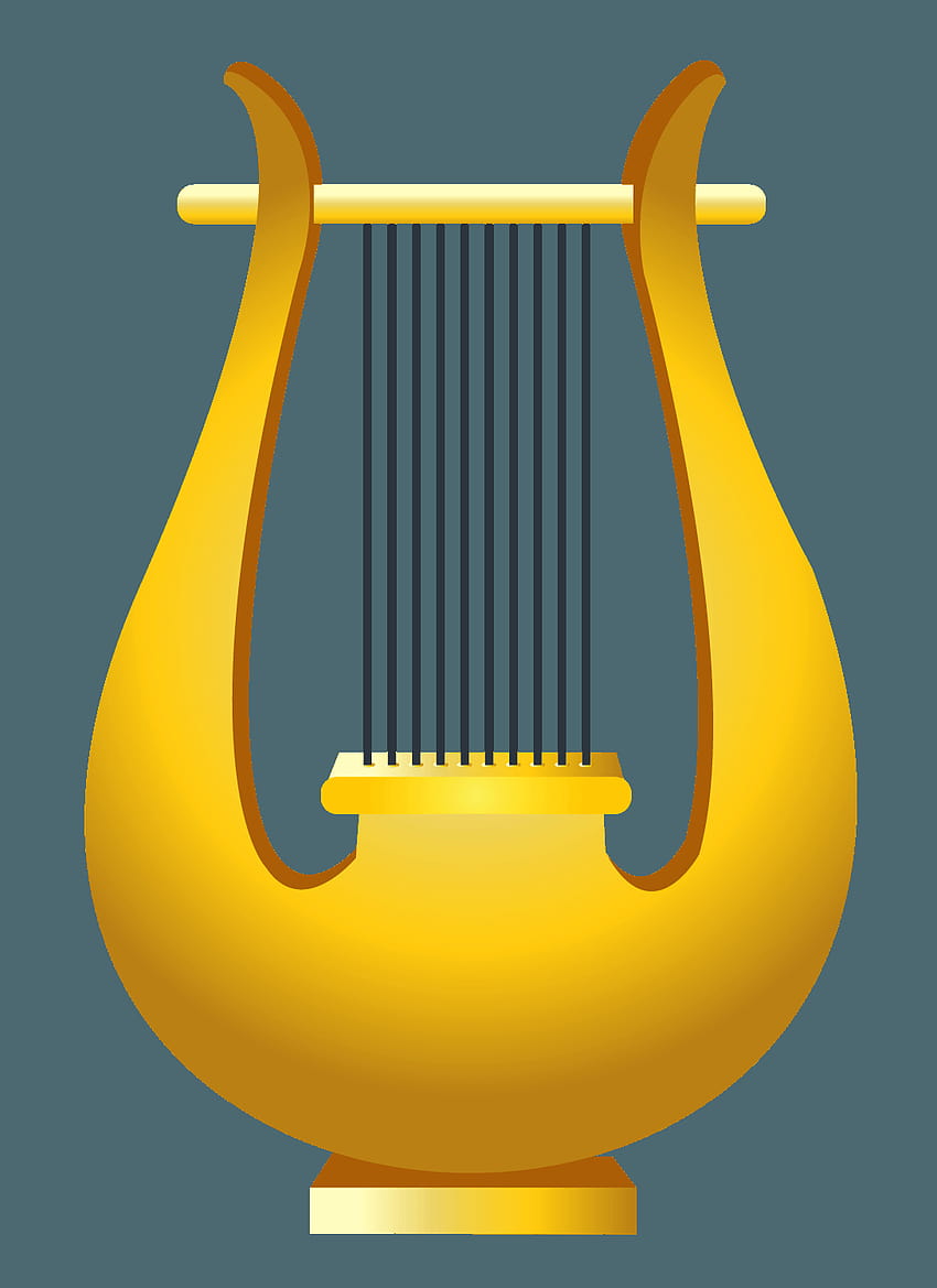 Złota harfa PNG Clipart, lira Tapeta na telefon HD