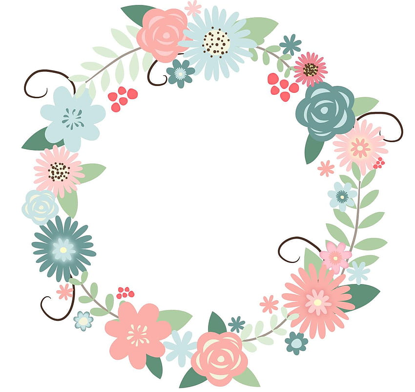 Couronne florale PNG Transparent Floral Wreath.PNG., couronne de fleurs pastel Fond d'écran HD