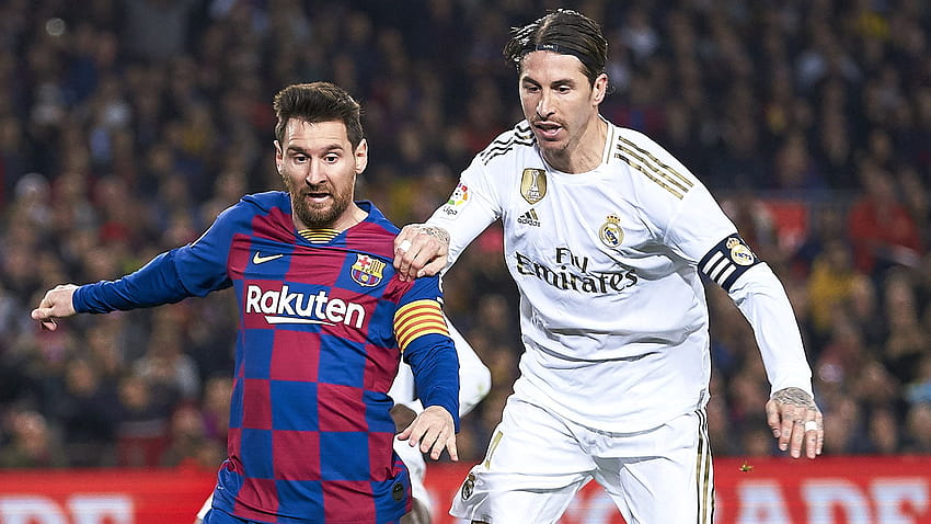 Ramos verrät, was er wirklich über Messi denkt und wie Madrid Barcelona im Clasico besiegen kann, Messi gegen Ramos HD-Hintergrundbild