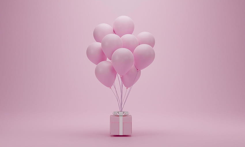 3d rendering. Pink gift box with balloons on pastel backgrounds with copy space. Minimal concept for Happy Women's, Mother's, Valentine's Day, birtay. 5442006 Stock at Vecteezy, minimal womens day HD wallpaper