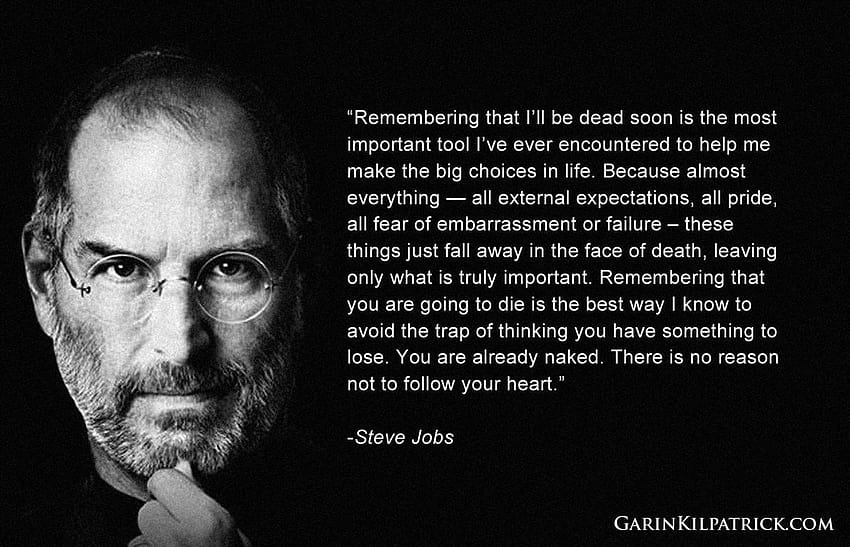 Steve Jobs Apple Pamiętając, że wkrótce umrze Cytat Tapeta HD