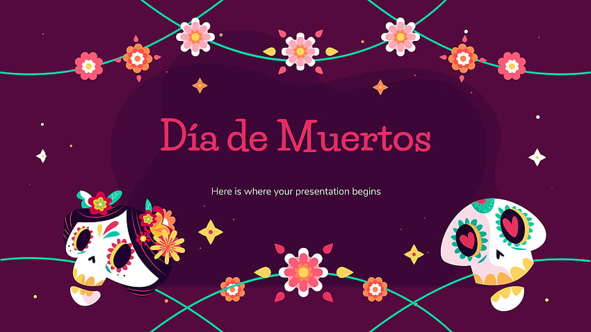 Día de Muertos Google Slaytlar Teması ve PowerPoint Şablonu, ölülerin günü muertos günleri HD duvar kağıdı