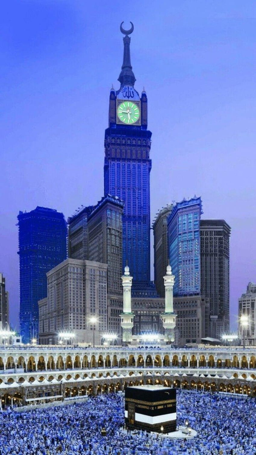 Torre del reloj real de la Meca, La Meca, torre del reloj de la Meca fondo de pantalla del teléfono