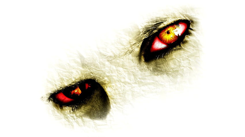 digital Art, Yellow Eyes, Closeup, Creature, Red Eyes, Paper, eyes white HD wallpaper