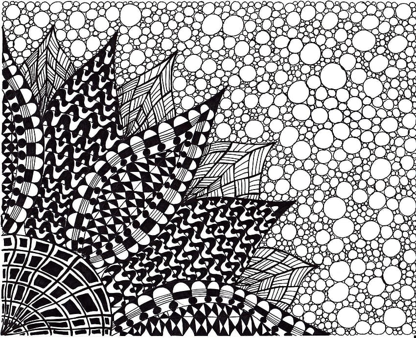 Sztuka abstrakcyjna czarno-białe tła 31, zentangle Tapeta HD