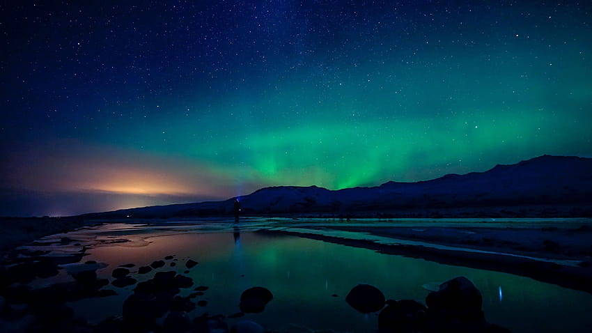 aurora boreal luces nocturnas cielo nocturno noche estrellada markarfljotsgljufur cañón en 2020, cielo nocturno aurora boreal fondo de pantalla