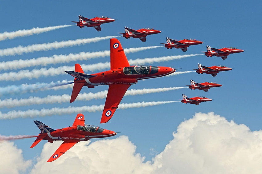 BAE Hawk T Mk1 Red Arrows Jet Team acrobatic Royal Air Force HD wallpaper