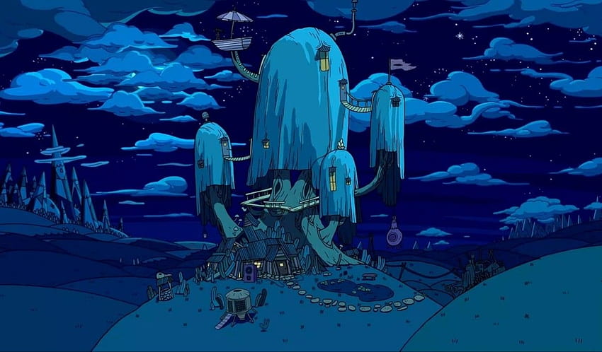 Adventure Time Tree House, Abenteuerzeit Nacht HD-Hintergrundbild