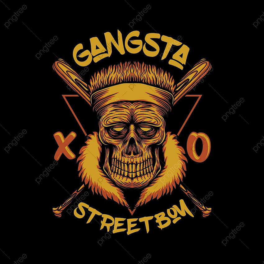 Skull Gangsta Street Boy Vector Illustration, Art, Background, Bandana ...
