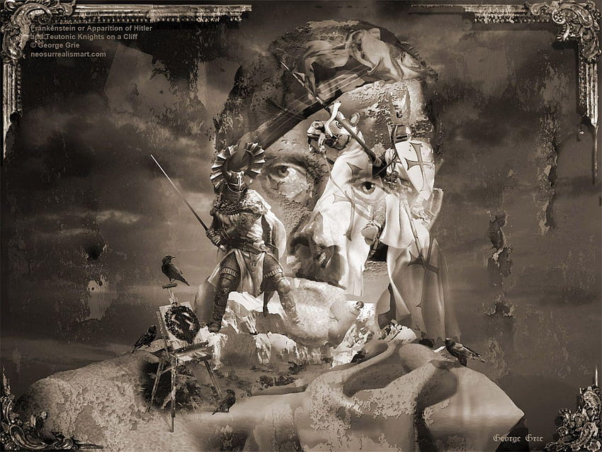 Frankenstein ou Apparition d'Hitler et des chevaliers teutoniques sur une falaise Fond d'écran HD