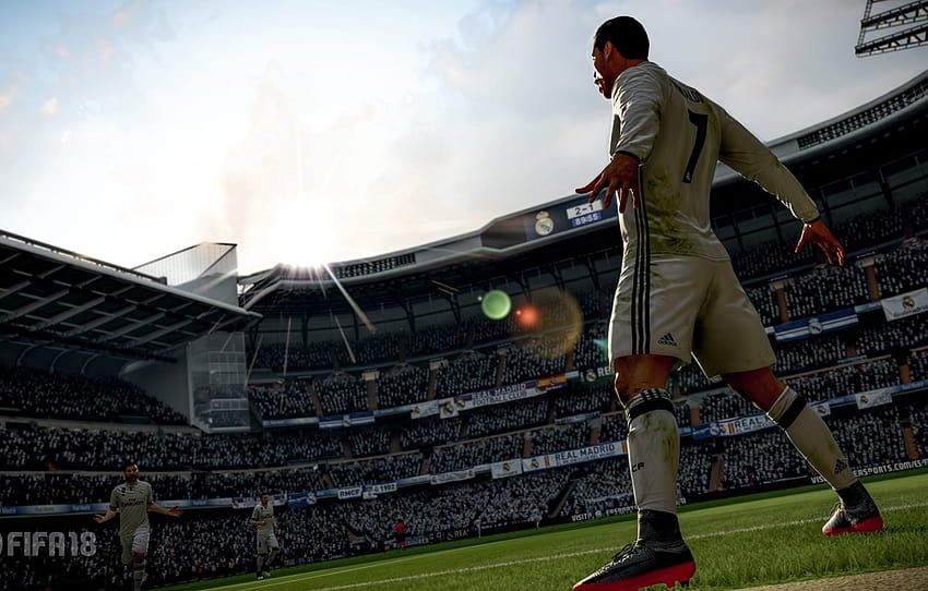 โลโก้ Cristiano Ronaldo เกม อาดิดาส สนามกีฬา ดวงอาทิตย์ ฟุตบอล เรอัลมาดริด Electronic Arts FIFA เครื่องแบบ Futbol Club Barcelona สนามฟุตบอล สโมสรฟุตบอลเรอัลมาดริด FIFA 18 ส่วนเกม สนามกีฬาฟีฟ่า วอลล์เปเปอร์ HD